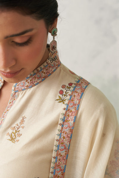 TOOSH CHANDERI KASHMIRI MULTICOLOUR EMBROIDERED JACKET SET(3 PCS)