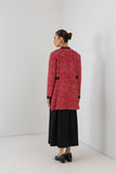 RED TEXTURED WOOLEN MID LENGTH JACKET (1 PC)