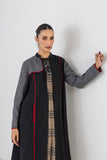 BLACK WOOLEN CHEQUERED LONG JACKET (1 PC)