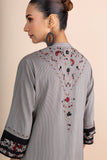 BEIGE & BLACK PRINTED & EMBROIDERED KURTA SET (2 PCS)