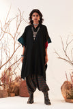 Black Woolen Kaftan With Multicoloured Border (Wln-05/kaf)