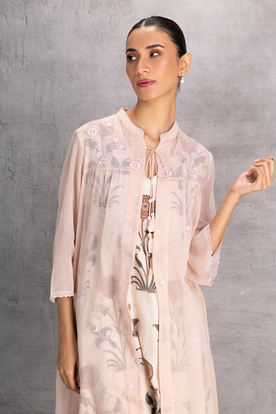 BLUSH CHANDERI TUNIC WITH JACKET (1 PC)