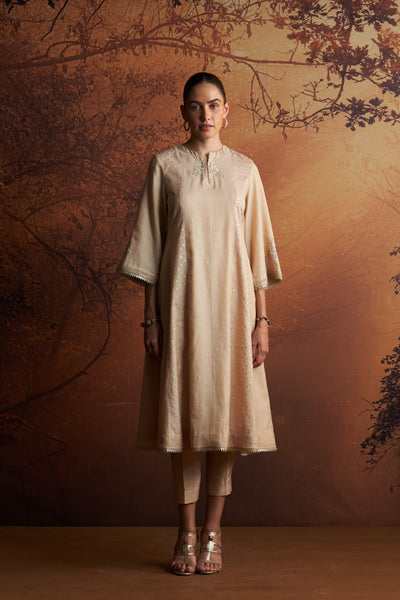 GOLD TISSUE AND BUTI EMBROIDERED KURTA PAIRED WITH PANTS  (SE-01B)