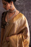 GOLD PURE ZARI SAREE SET (1 PC)