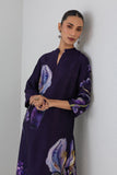 EGGPLANT PURPLE DUPION IRIS LILY PRINTED TUNIC (1 PC)