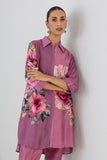 SALMON PINK DUPION PEONY FLOWER PRINTED SHIRT(1 PC)