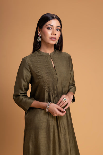 SAGE GREEN DUPION KURTA SET (2 PCS)