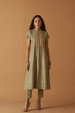 SAGE GREEN  SILK EMBROIDERED JACKET & SAGE GREEN DUPION PANTS (SE-06/JKT, SE-06A)