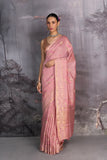 OLD ROSE TUSSOR GEORGETTE EMBROIDERED SAREE (1 PC)