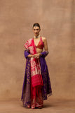 PURPLE SILK ANTIQUE DUPATTA (DUP-95)