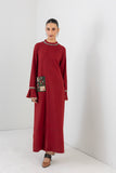 RED MELANGE LONG DRESS (1 PC)