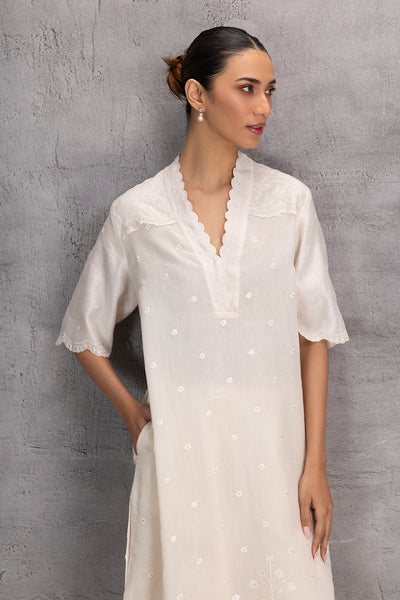 IVORY CHANDERI TUNIC (1 PC)