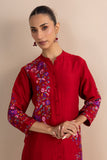 RED EMBROIDERED KURTA SET (2 PCS)