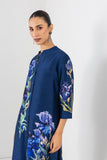 BLUE LAGOON DUPION FLORAL BUTA PRINTED TUNIC (1 PC)