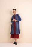 BLUE HANDLOOM COTTON LONG JACKET (1 PC)