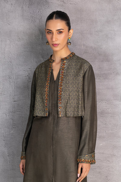 FOREST GREEN DUPION JACKET (1 PC)