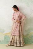 TOOSH & SOFT PINK DUPION PTD. WITH HAND KASHMIRI EMB. LEHENGA SET (4 PCS)