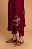 MAROON DUPION EMB. KURTA SET (2 PCS)