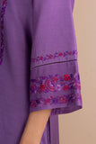 SHADES OF LILAC STRIPE PRINTED & EMBROIDERED KURTA SET (2 PCS)