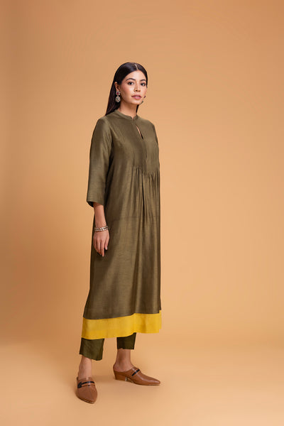 SAGE GREEN DUPION KURTA SET (2 PCS)