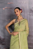 PISTA GREEN CHANDERI EMBROIDERED SAREE (1 PC)