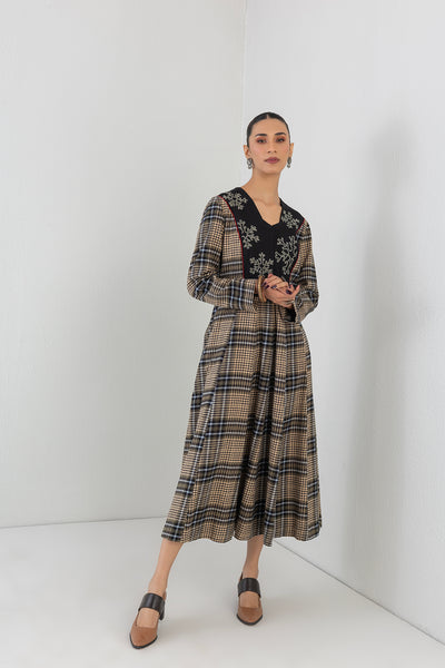 MULTICOLOR SOFT WOOLEN CHEQUERED TUNIC (1 PC)