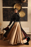 GOLD TISSUE SKIRT WITH EMBROIDERED BORDER (1 PC)