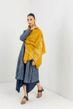 OCHRE YELLOW KASHMIRI EMBROIDERED PASHMINA STOLE (1 PC)