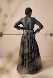 TEAL VELVET PRINTED SKIRT (1 PC)
