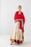 FRESH RED KASHMIRI EMBROIDERED WOOLEN SHAWL (1 PC)