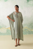 AQUA MODAL SATIN COLORFUL IRIS PETAL EMB KAFTAN (1 PC)