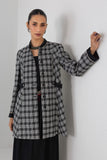 BLACK & WHITE CHEQUERED WOOLEN JACKET (1 PC)