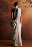 SILVER SILK TISSUE CRINKLE WITH KIRAN LACE SAREE SET  (SE-10)