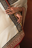 IVORY TISSUE EMB. SAREE SET (2 PCS)