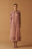 OLD ROSE NET EMBROIDERED JACKET AND OLD ROSE CHIIFON ANARKALI (TL-89B)