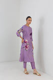 MAUVE WHISPER SILK CHANDERI ORCHID PRINTED TUNIC (1 PC)