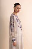 BEIGE FLAT CHIFFON MULTICOLOURED EMBROIDERED KURTA SET (2 PCS)