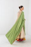 SAGE GREEN EMBROIDERED WOOLEN SHAWL (1 PC)