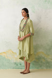 MINT GREEN CHANDERI KASHMIRI EMB. CAPE & DRESS SET (3 PCS)