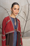 MADDER RED & BROWN LAYERED EMBROIDERED JACKET (1 PC)