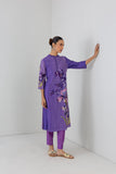 VIOLET FROST SHADED SILK CHANDERI FLORAL PRINTED TUNIC (1 PC)