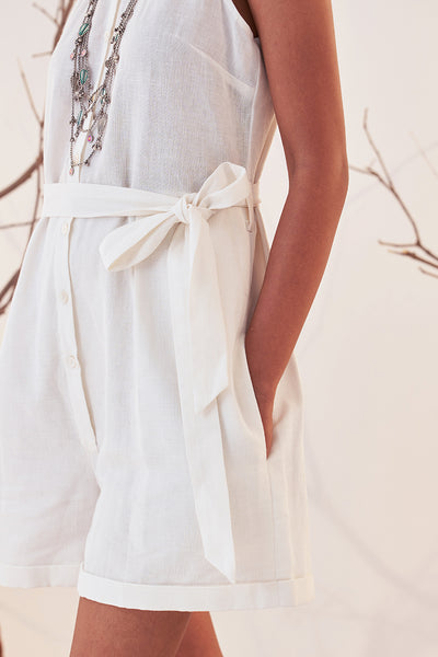 White Cotton Linen Jumpsuit (Sh-16/inn)