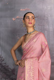 OLD ROSE TUSSOR GEORGETTE EMBROIDERED SAREE (1 PC)