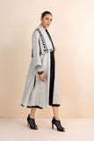 GREY HANDWOVEN COTTON LONG TRENCH COAT (1 PC)