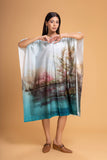 LIGHT BLUE CHANDERI PRINTED KAFTAAN (1 PC)