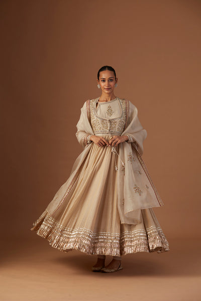 TOOSH TISSUE ANARKALI PAIRED WITH CHURIDAAR AND DUPATTA ( LS-16A)