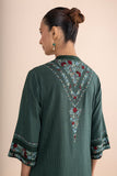 SHADES OF GREEN STRIPE PRINTED & EMBROIDERED KURTA SET (2 PCS)