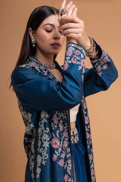 ELECTRIC BLUE EMB JACKET SET (2 PCS)