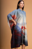 BLUES CHANDERI PRINTED KAFTAAN (1 PC)