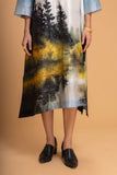BLUES CHANDERI PRINTED DRESS (1 PC)